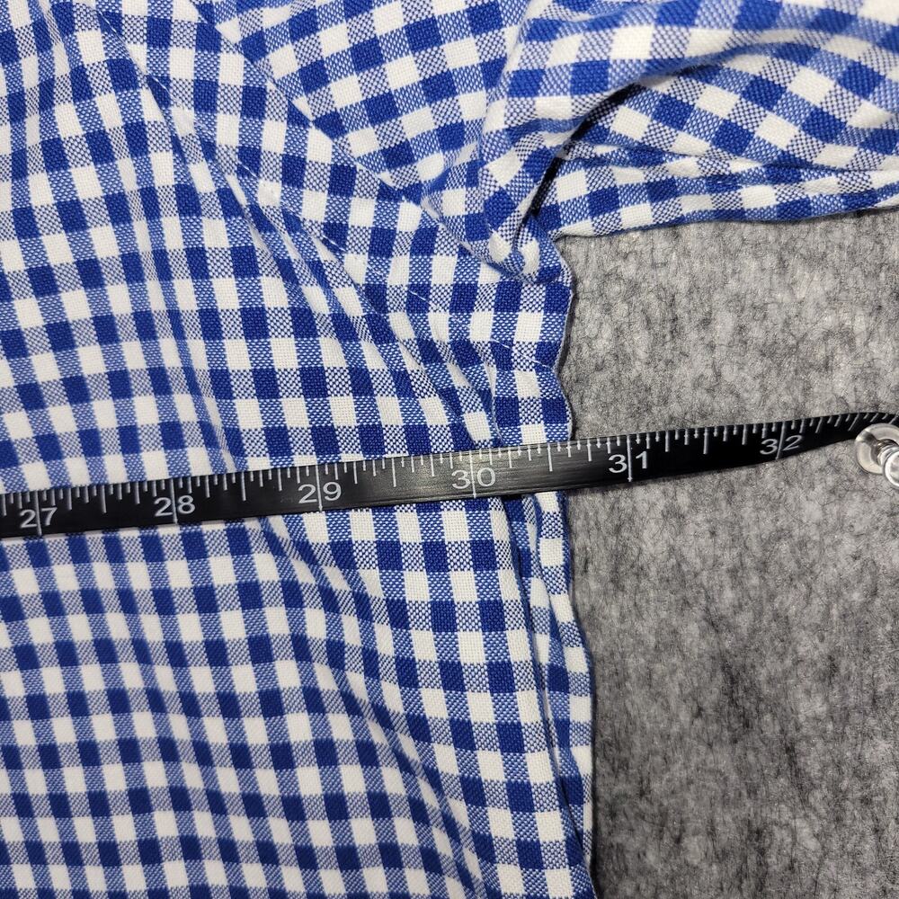 Ralph Lauren Shirt Men 3XB Flesh Pony Plaid Gingham White Blue Long Sleeve - Picture 7 of 7